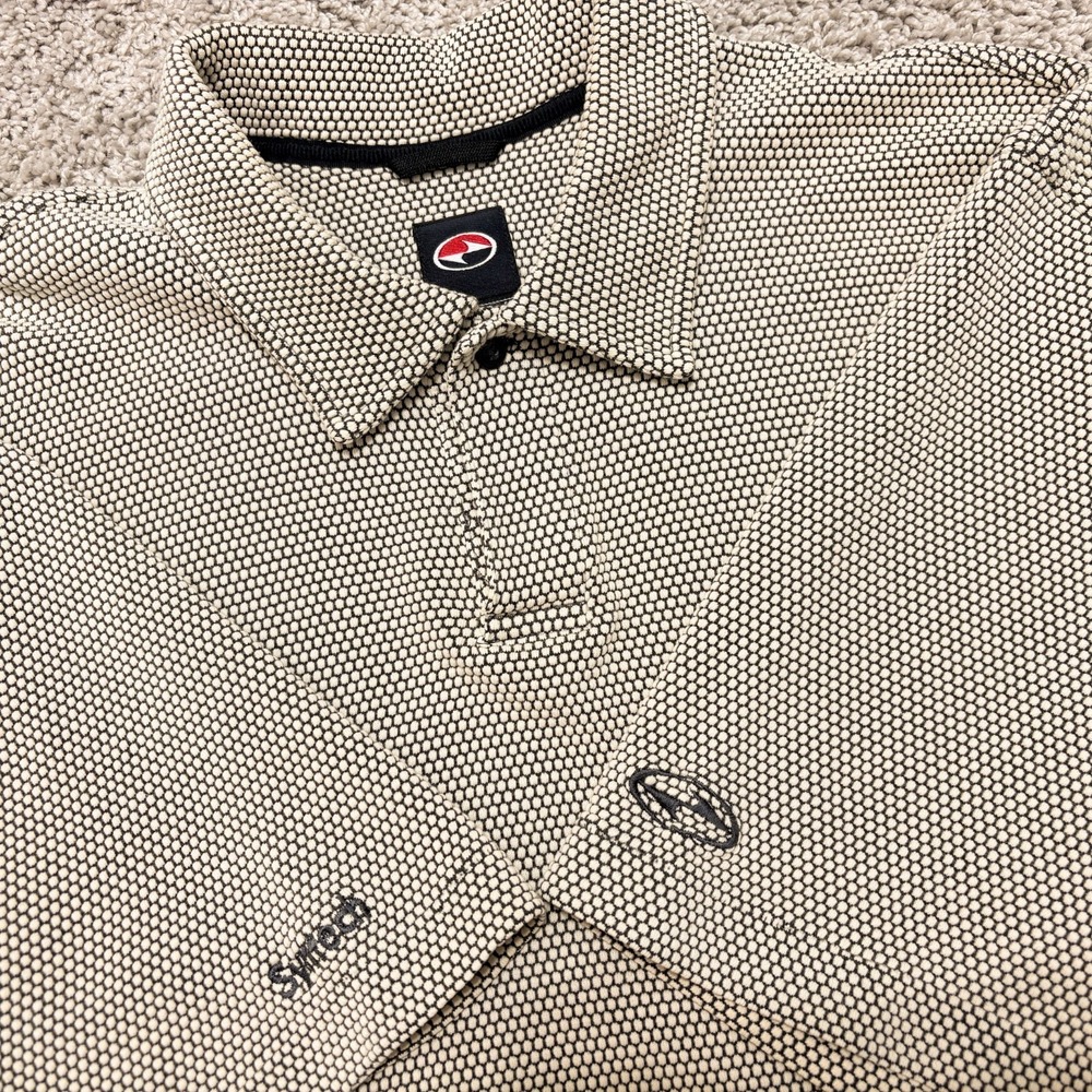 Nike Polo Shirt Yin-Yang Swoosh 90s Geometric Textured Golf Tiger Woods Mens XL